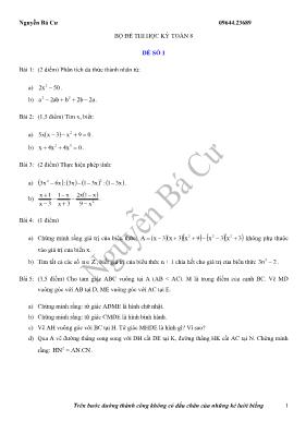 Bộ đề thi học kỳ Toán 8